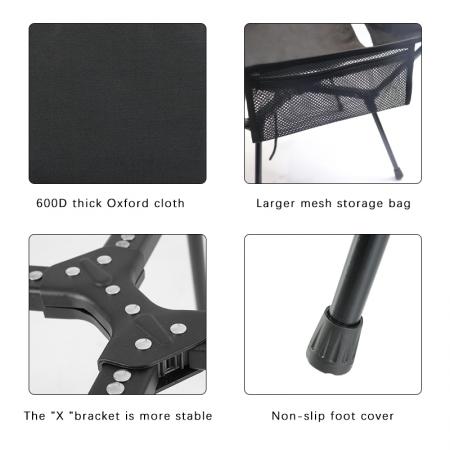 Klappbarer Outdoor-Stuhl, niedriger Strand-Rucksack-Stühle, Metall-Garten-Camping-Outdoor-Stuhl 