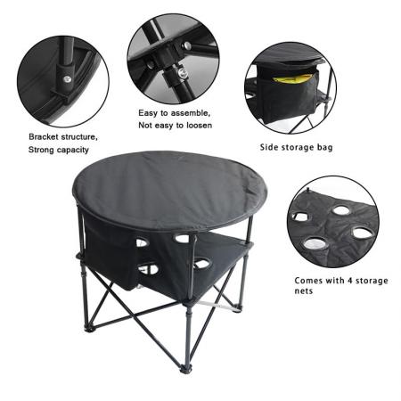 Doppeldecker-Stofftisch, klappbarer Camping-Aluminiumtisch mit Getränkehaltern 
