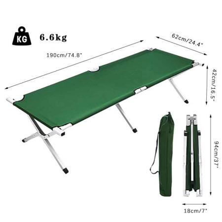 Faltbares, leichtes Einzel-Camping-Klappbett aus Aluminium 