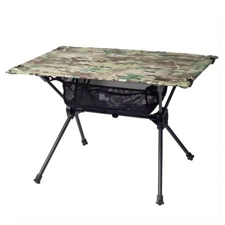 Kundenspezifisches Paket, zusammenklappbarer, ultraleichter Camping-Tisch aus Aluminium mit Stoffplatte und Tasche 