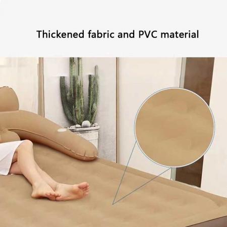 Erhöhtes aufblasbares Queen-Size-Luftbett mit PVC-Beflockung und integrierter Pumpe 