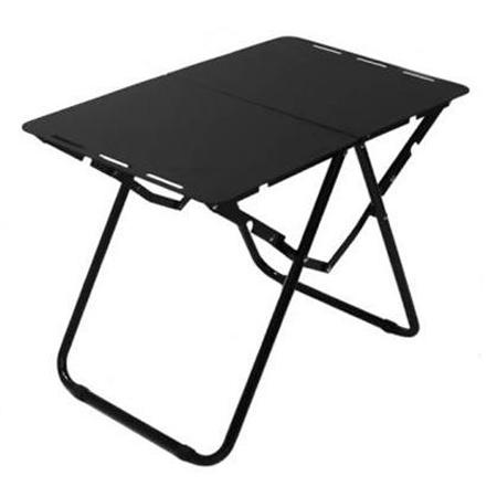 Schwarzer, leichter, tragbarer, zusammenklappbarer, ultraleichter, aufrollbarer Mini-Aluminium-Camp-Picknicktisch, faltbar für Outdoor-Wanderungen
         