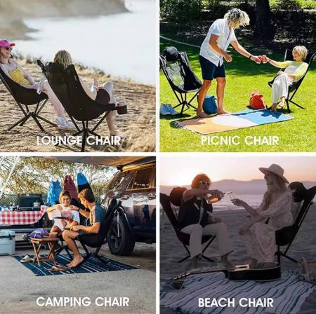 Bequemer, leichter Campingstuhl mit 360°-Drehung und Kissen 