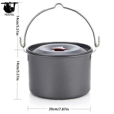 4L Camping Zubehör Aluminium Legierung Kochen Töpfe Leichte Hängen Topf 