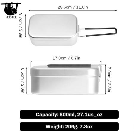 Tragbare japanische Aluminium-Bento-Box zum Beheizen im Freien 