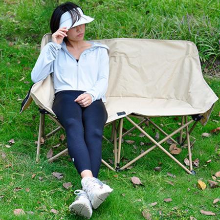 Low MOQ Doppelsitz im Freien im Freien leichte Klappkampen Camping tragbarer Angelstuhl mit Maschenbeutel 