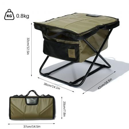 portable outdoor folding chair with storage bag leisure beach camping fishing maza stool