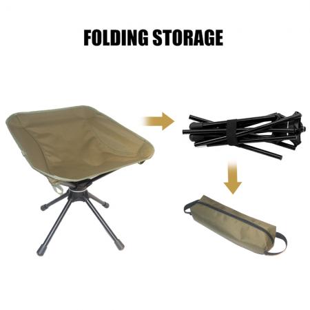 Ultraleichter tragbarer Outdoor-Strandcamping-360°-Drehstuhl, drehbarer tragbarer Angelhocker