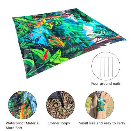 Große Wandern Camping Strand Custom Print Outdoor wasserdichte Picknickdecke Matte 