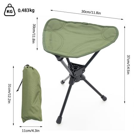 Leichter Hocker aus Aluminiumlegierung, Oxford-Gewebe, 360° drehbar, Outdoor-Campinghocker