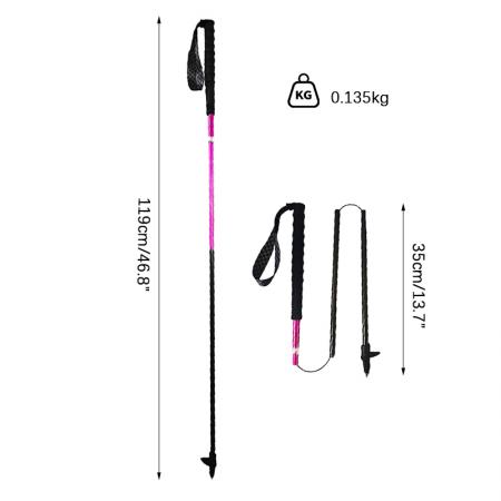 135 g ultraleichte, faltbare Outdoor-Wanderstöcke aus 3K-Carbonfaser, geeignet für Nordic Walking 