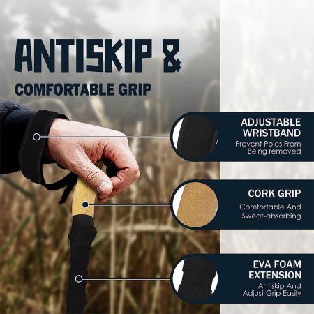 Leichter Teleskopstock aus 6013-Aluminium mit schnell verstellbaren Schlössern 