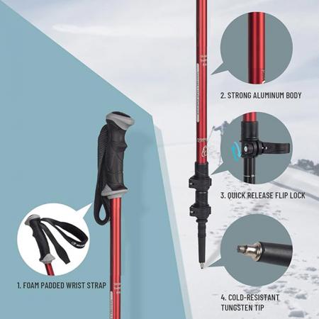 Bergtrekkingstöcke Wanderstöcke mit schnell verstellbaren Verschlüssen