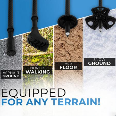 Zusammenklappbare, leichte Wanderstöcke aus Aluminium 7075 mit Korkgriffen für Erwachsene und Kinder 