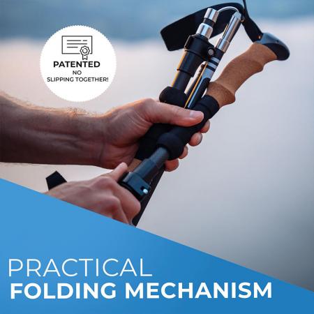 Zusammenklappbare, leichte Wanderstöcke aus Aluminium 7075 mit Korkgriffen für Erwachsene und Kinder 