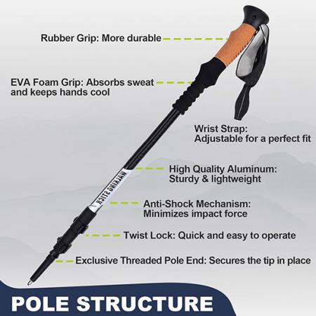 ultralight trekkingstock trekkingstöcke zusammenklappbare leichte wanderstöcke für outdoor-campingaktivitäten 