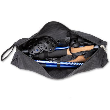 Wander- und Trekkingstöcke, zusammenklappbar, leicht, zum Wandern, Spazierengehen, Laufen, mit natürlichen Korkgriffen, Klappverschlüssen und Tragetasche 