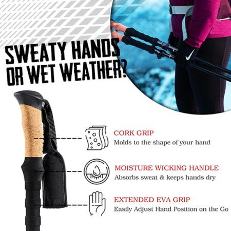 Wanderstöcke aus Aluminiumlegierung Kletterstock mit festem Griff