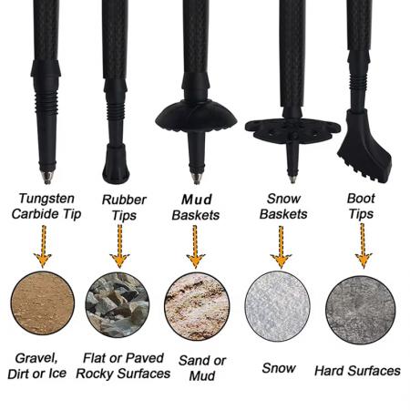 Ultraleichtes Outdoor-Wander- und Kletterset aus Aluminium 7075 mit EVA-Griff, multifunktionale, faltbare Wanderstöcke 