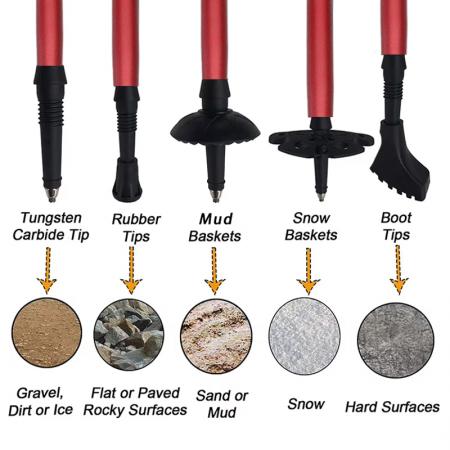Ultraleichte, faltbare Trekkingstöcke aus Aluminiumlegierung zum Fabrikpreis, verstellbarer Wanderstock für Camping und Rucksackreisen