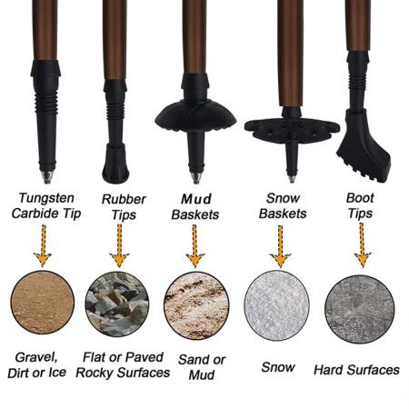 Ultraleichter, 5-teiliger, faltbarer Trekkingstock aus 6061 Aluminiumlegierung, moderner, verstellbarer Outdoor-Wanderstock mit EVA-Griff 