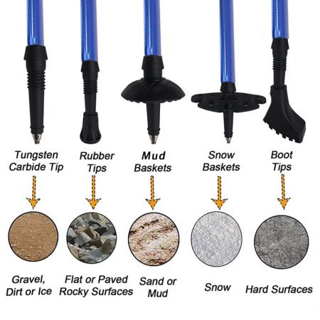 Ultraleichter, faltbarer Trekkingstock aus 7075er Aluminiumlegierung mit 5-teiligen Korkgriffen – moderner, verstellbarer Outdoor-Wanderstock