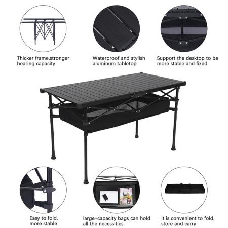 Tragbarer, verstellbarer Aluminium-Klapptisch für Strand und Picknick im Freien – ideal für Camping, Camping und andere Outdoor-Aktivitäten – individuell anpassbar – Großhandel 