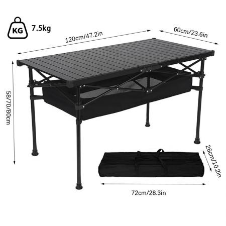 Tragbarer, verstellbarer Aluminium-Klapptisch für Strand und Picknick im Freien – ideal für Camping, Camping und andere Outdoor-Aktivitäten – individuell anpassbar – Großhandel 