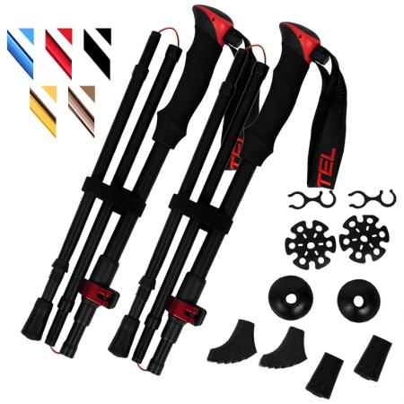 Trekkingstöcke mit individuellem Logo, zusammenklappbare Wanderstöcke, leichter, faltbarer Aluminium-Wanderstock 