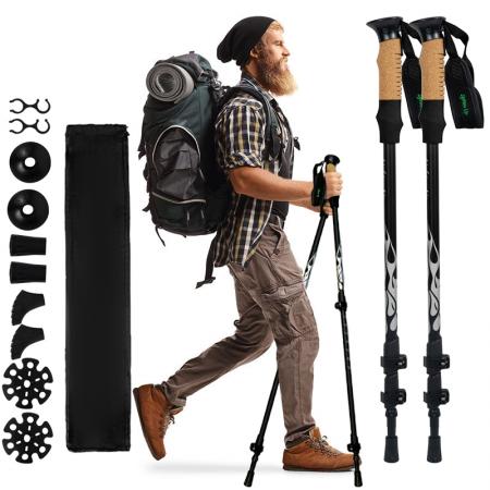 Direkt vom Hersteller: Hochfeste Trekkingstöcke aus Aluminiumlegierung, teleskopierbar, geeignet für Bergsteigen und Wandern 