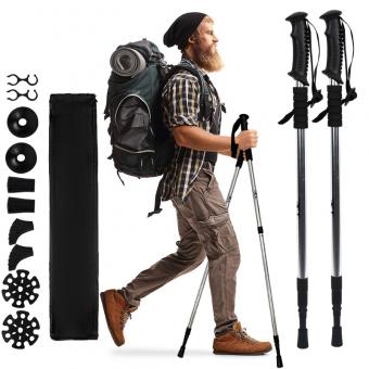 Wanderstöcke mit Gummigriff und Innenverriegelung