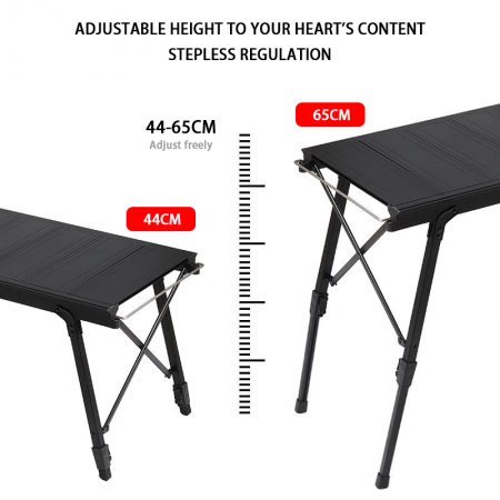 Höhenverstellbarer, leichter, klappbarer X-förmiger IGT-Campingtisch aus Aluminium für den Außenbereich 