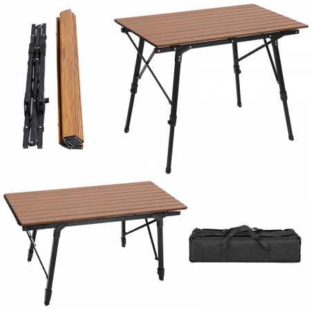 Ultraleichter, klappbarer Strandtisch mit Tragetasche – ideal für Reisen, Picknicks und Camping. 