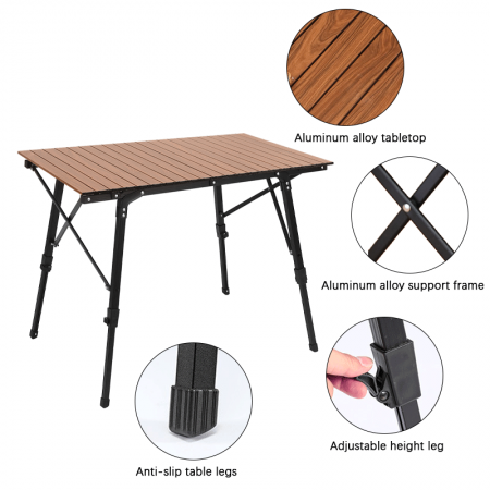 Ultraleichter, klappbarer Strandtisch mit Tragetasche – ideal für Reisen, Picknicks und Camping. 