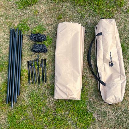 Outdoor-Wandern, Angeln, Reisen: Tragbare, robuste, wasserdichte Zeltplane mit einfachem Aufbau und Sonnenschutz