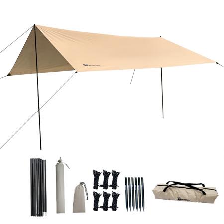 Outdoor-Wandern, Angeln, Reisen: Tragbare, robuste, wasserdichte Zeltplane mit einfachem Aufbau und Sonnenschutz
