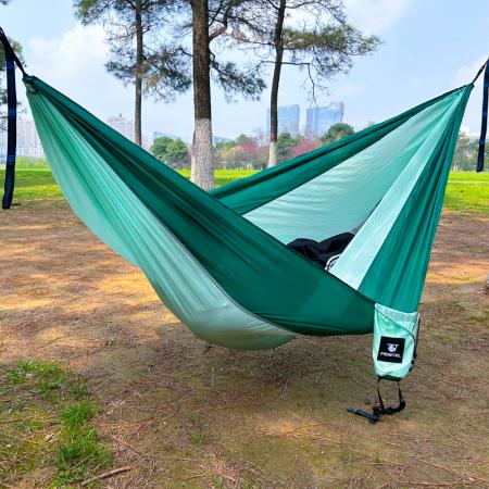 Ultraleichte Hängematte für Outdoor-Wanderungen, Einzel- und Doppelhängematte mit 2 Baumgurten 