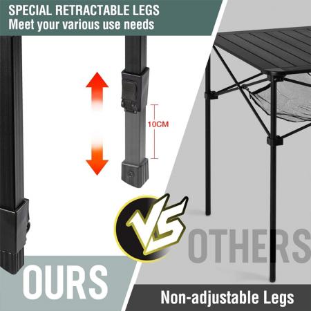 Leichter, verstellbarer, klappbarer Campingtisch für Garten und Terrasse