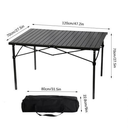 Tragbarer, quadratischer Klapptisch aus Metall für Terrasse und Garten