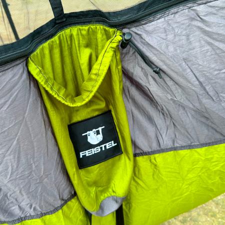 Tragbare Doppel-Camping-Hängematte aus Nylon mit Fallschirm, Moskitonetz, Seil und Karabinerhaken