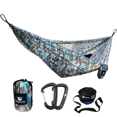 Leichte Nylon-Hängematte für 2 Personen mit Moskitonetz im Tarnmuster, tragbar, für den Außenbereich
