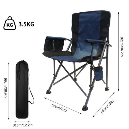 Großer, klappbarer und bequemer Regiestuhl für den Außenbereich, geeignet für Freizeit, Autoreisen und Camping. 