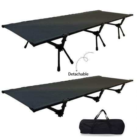 Ultraleichtes, faltbares Einzelbett aus Aluminiumlegierung für den Außenbereich, modernes Oxford-Design, tragbares Campingbett zum Selbstaufbau
