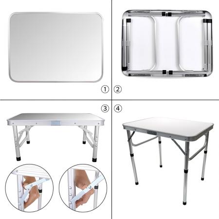 Verstellbarer, leichter, tragbarer Klapptisch aus Aluminium für den Außenbereich