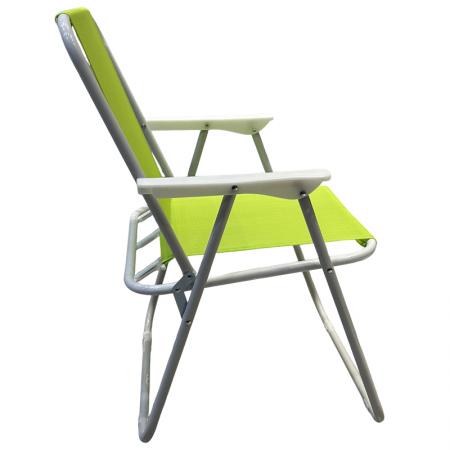 Leichter, tragbarer, klappbarer Gartenstuhl aus Eisen mit Netzgewebe-Design, Camping- und Strandstuhl 