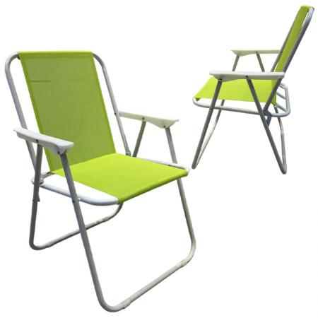 Leichter, tragbarer, klappbarer Gartenstuhl aus Eisen mit Netzgewebe-Design, Camping- und Strandstuhl 