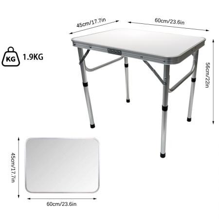 Verstellbarer, leichter, tragbarer Klapptisch aus Aluminium für den Außenbereich