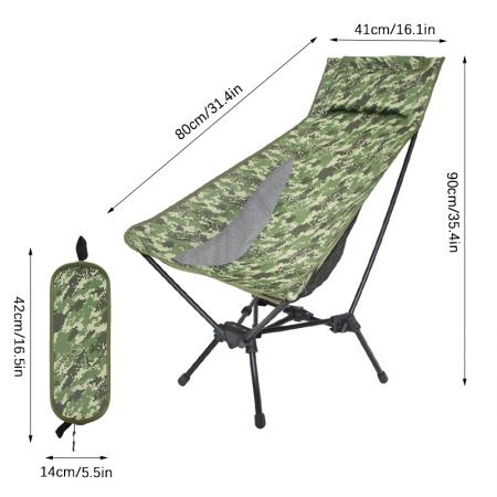 Ultraleichter, faltbarer Hochlehner-Stuhl für Outdoor-Aktivitäten, tragbar, faltbar, ideal für Strand und Camping