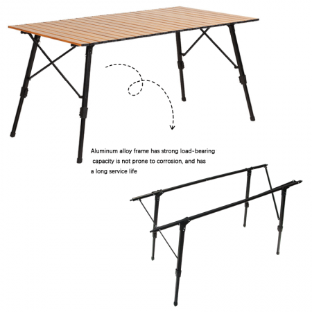 Maßgefertigter, tragbarer, klappbarer, höhenverstellbarer Aluminiumtisch für Outdoor-Camping 