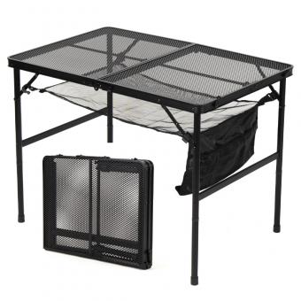 Klappbarer Campingtisch aus Aluminium mit Netzgewebe für den Außenbereich